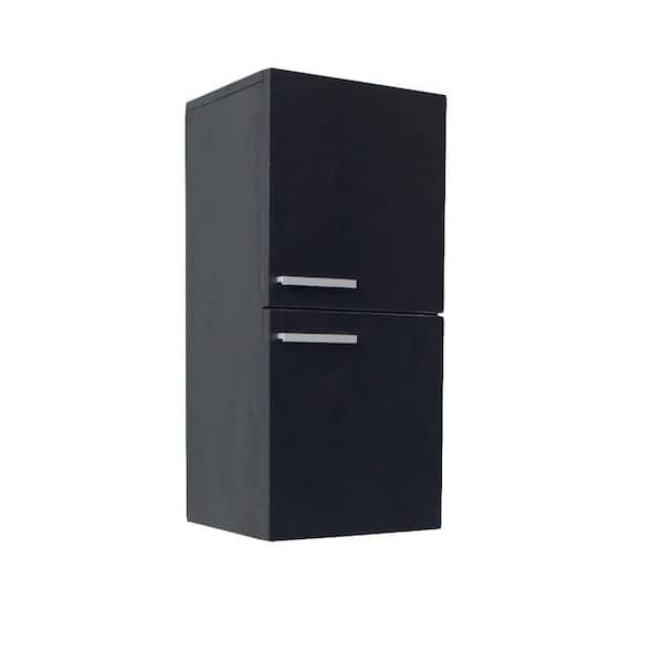 Fresca 12-63/100 in. W x 27-1/2 in. H x 12 in. D Bathroom Linen Storage Cabinet in Black