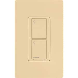 Caseta Smart Switch for Lights or Fans, 6 Amp, Push Button Light Switch Neutral Wire Required, Ivory (PD-6ANS-IV)