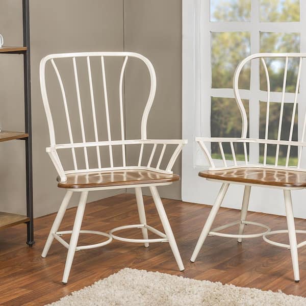 Elfrida White Metal Dining Armchairs (Set of 2)