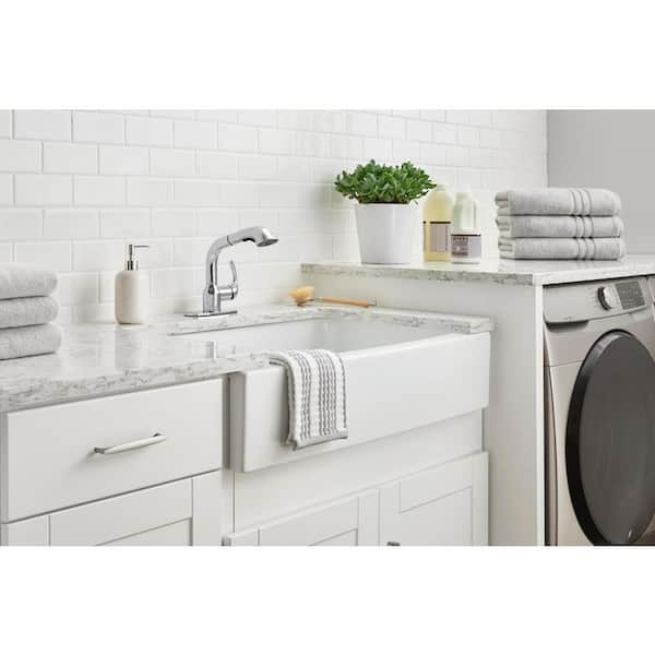 Dunning Single-Handle Pull-Out Laundry Utility Faucet with Dual Spray Function in Chrome