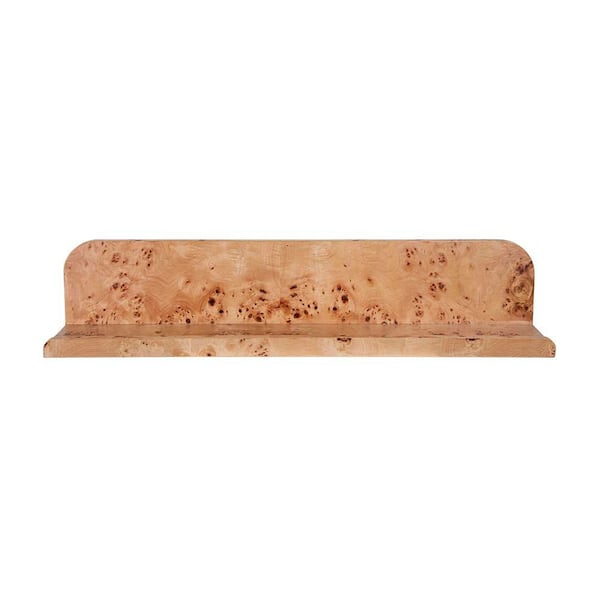 Unbranded 23.6 in. W x 4.7 in. H Brown Burl Wood Floating Decorative Wall Shelf Display Stand for Home Organization and Wall Decor