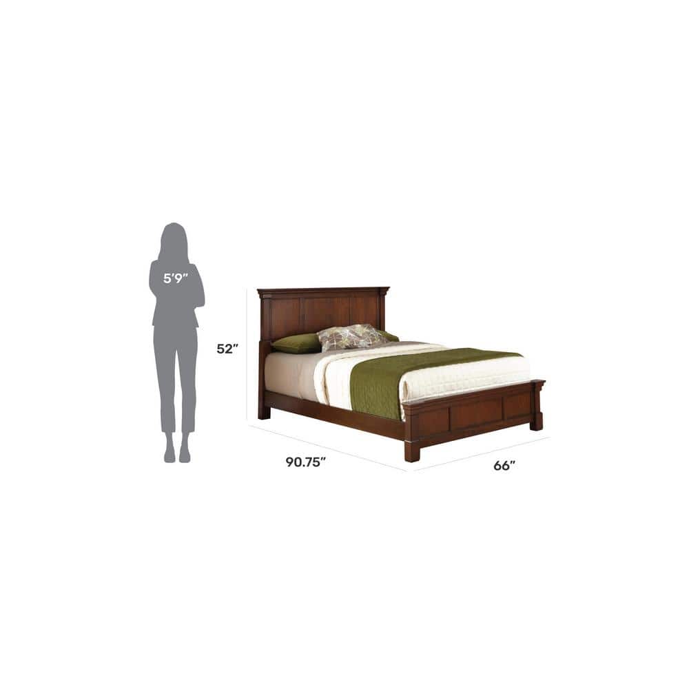 Aspen Rustic Cherry Queen Bed with Mahogany Frame