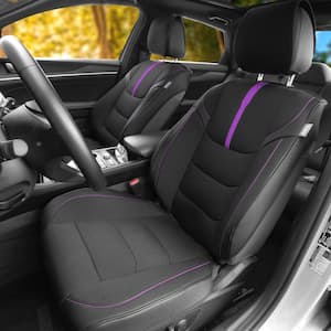 Universal 47 in. x 1 in. x 23 in. Fit Luxury Front Seat Cushions with Leatherette Trim for Cars, Trucks, SUVs or Vans