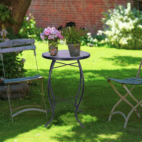MOEPISY 14 in. Round Small Table Plant Stand for Indoor Garden