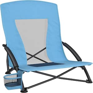 Portable Light Blue Metal Folding Beach Chair