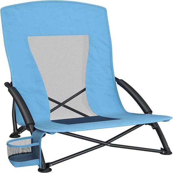 ITOPFOX Portable Light Blue Metal Folding Beach Chair