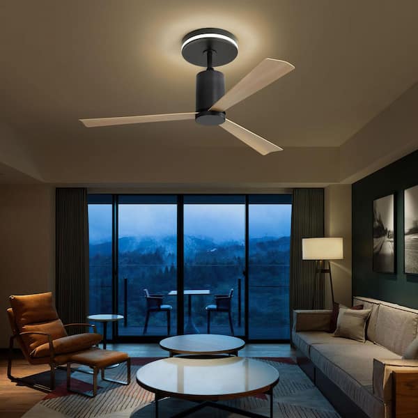 52 in. Indoor/Outdoor Black Ceiling Fan with Light and 6 Speed DC Motor