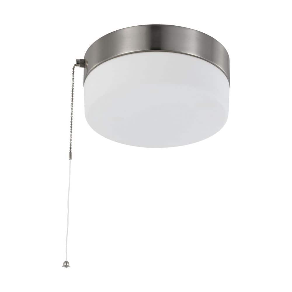 8 in. 75-Watt Contemporary Brushed Nickel Integrated LED Flush Mount with Frosted Glass Shade price history on PriceWatchPro