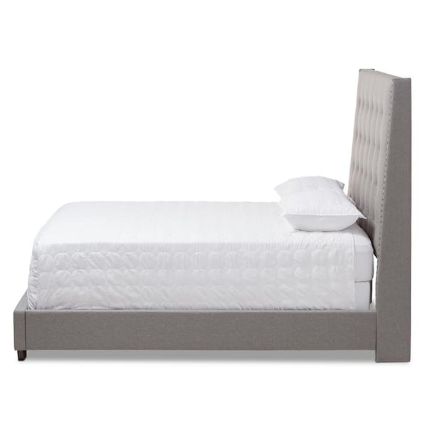 Baxton Studio Georgette Light Gray Queen Bed 145 8124 HD The