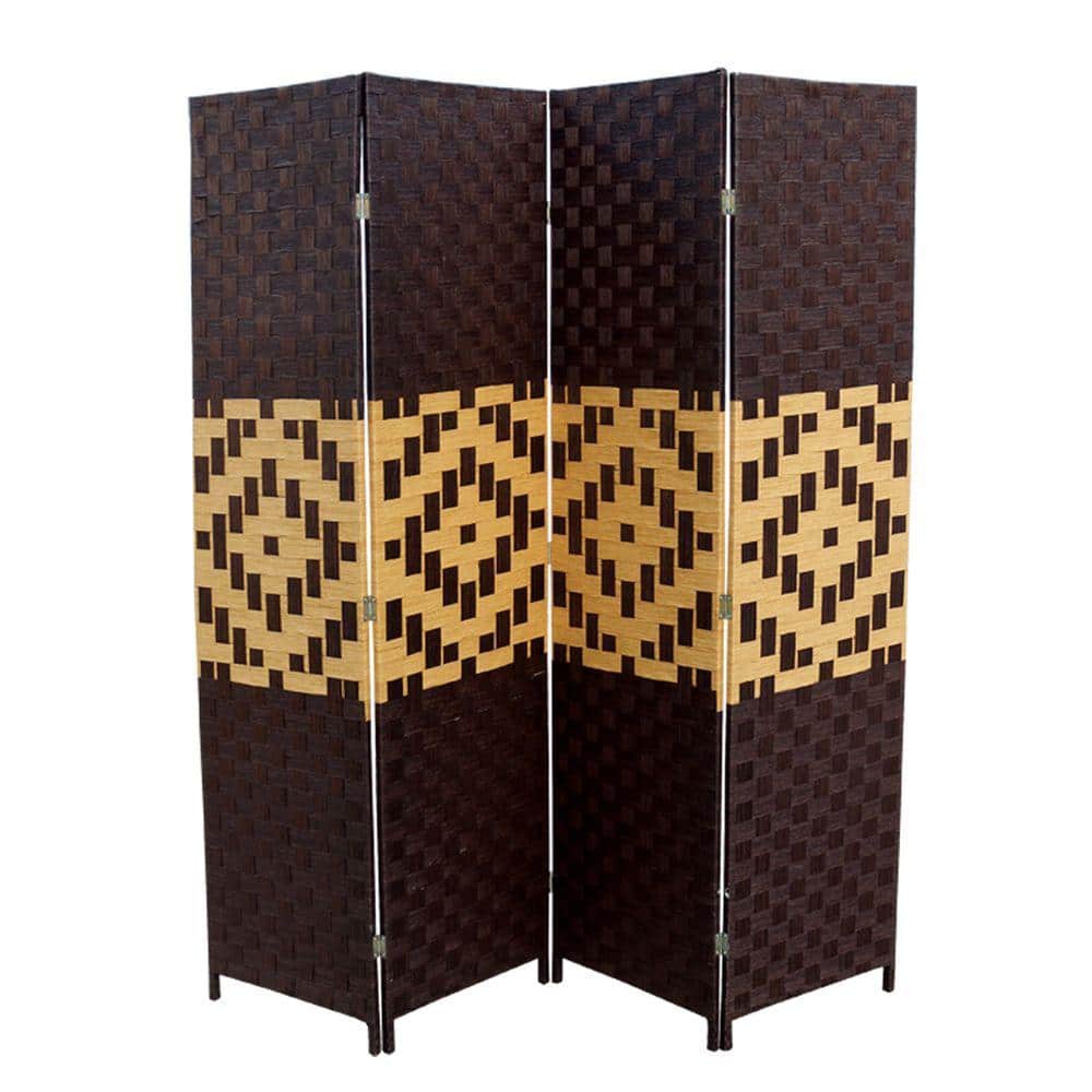 ORE International 5.9 ft. Espresso 4Panel Room Divider FW0676ZB The
