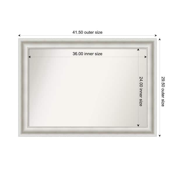 Amanti Art Parlor White 41.5 in. W x 29.5 in. H Custom Non-Beveled Recycled Polystyrene Framed Bathroom Vanity Wall Mirror