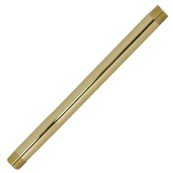 Westbrass 1/2 in. x 1 ft. Brass IPS Pipe Nipple, Polished Brass