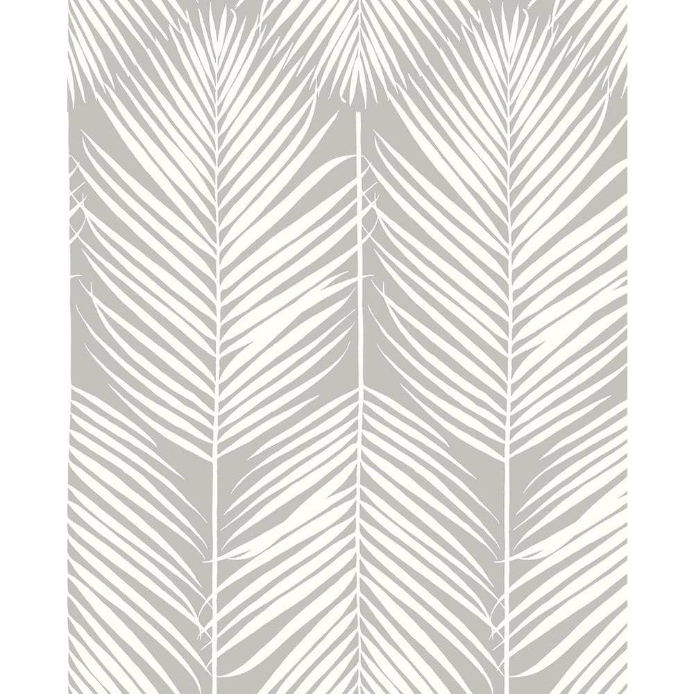 PALページ NextWall Palm Silhouette Harbor Grey Coastal 20.5 in. x 18