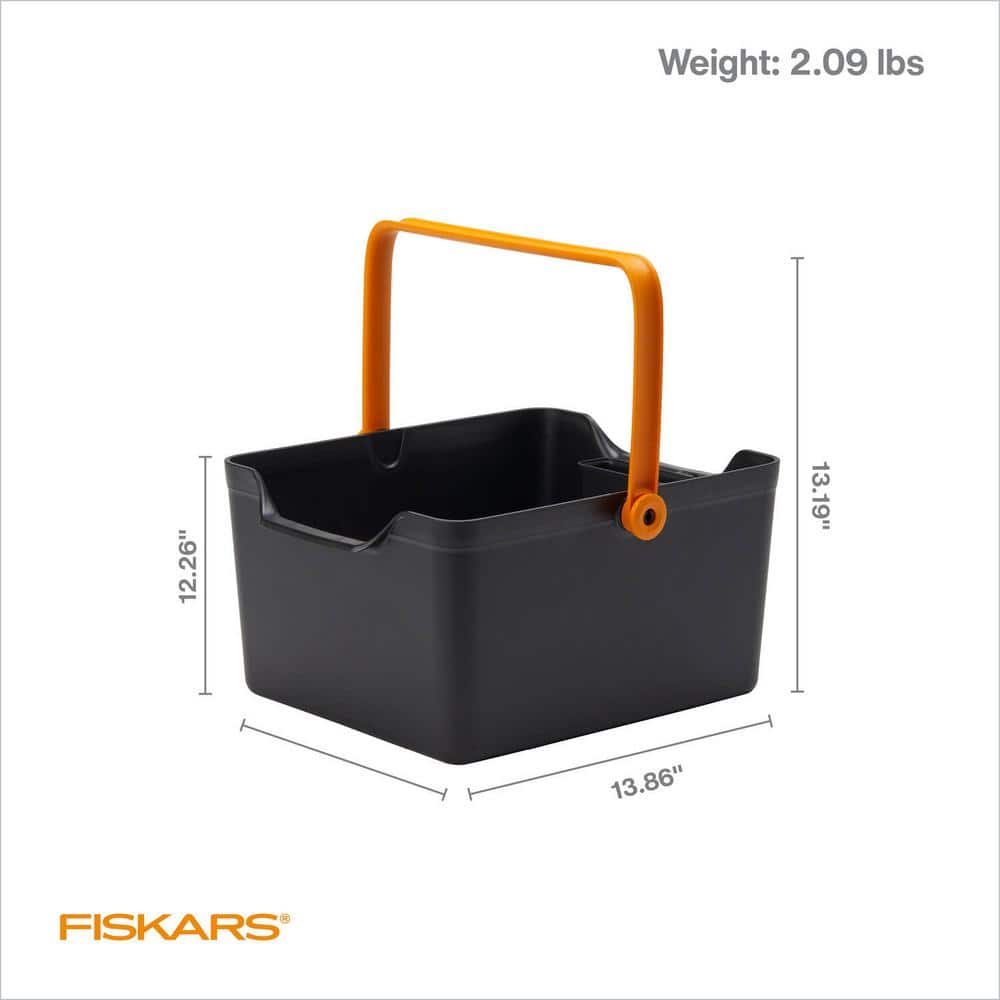 Black and Orange Recycled Plastic Indoor/Outdoor Garden Tool Caddy