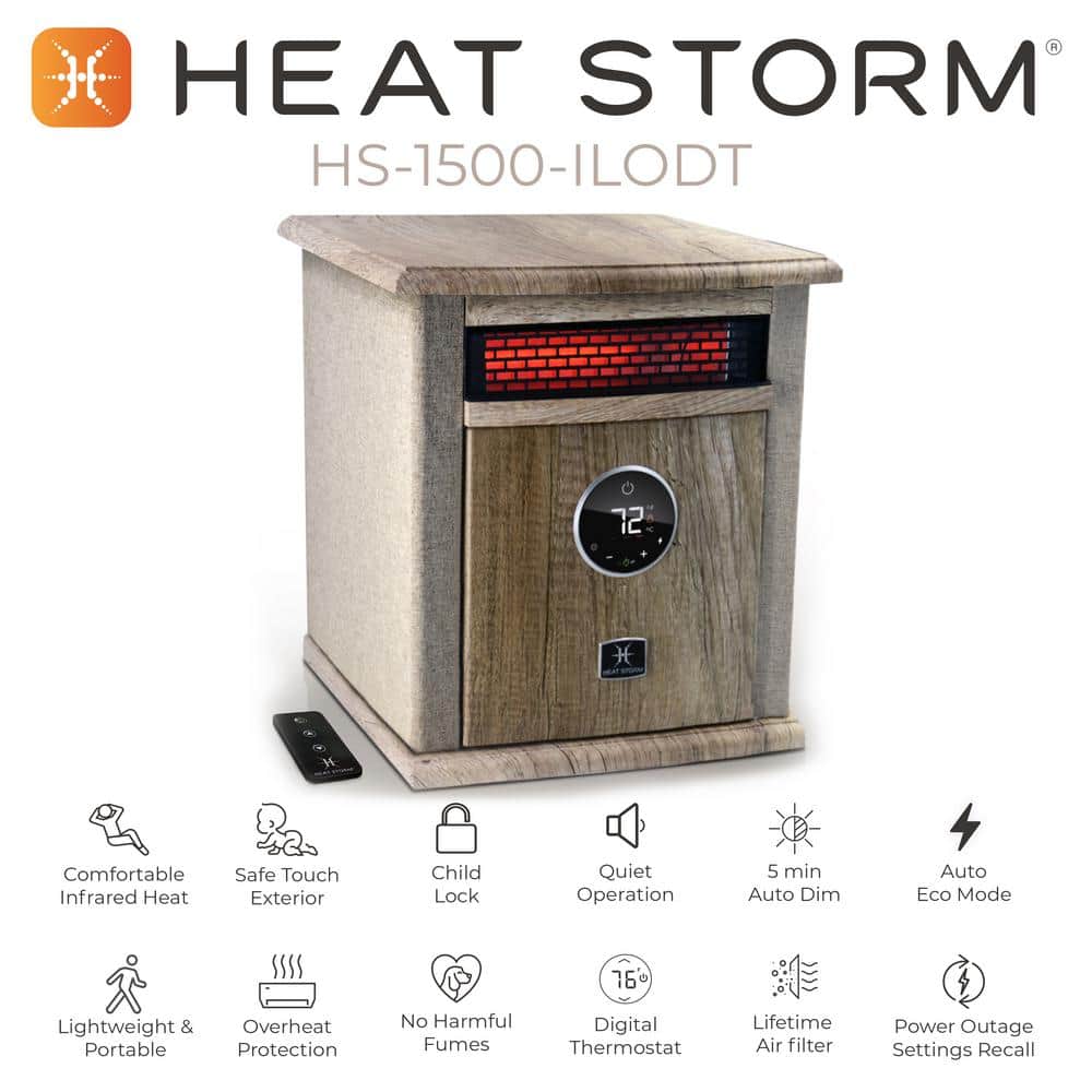 Tan Electric Infrared Convection Space Heater with Thermostat