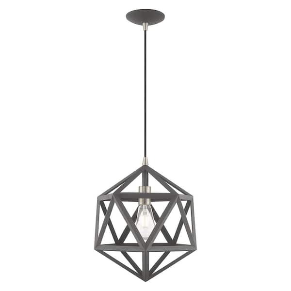 Livex Lighting Geometric Shade Mini Pendants 1 Light Scandinavian Gray Mini Pendant