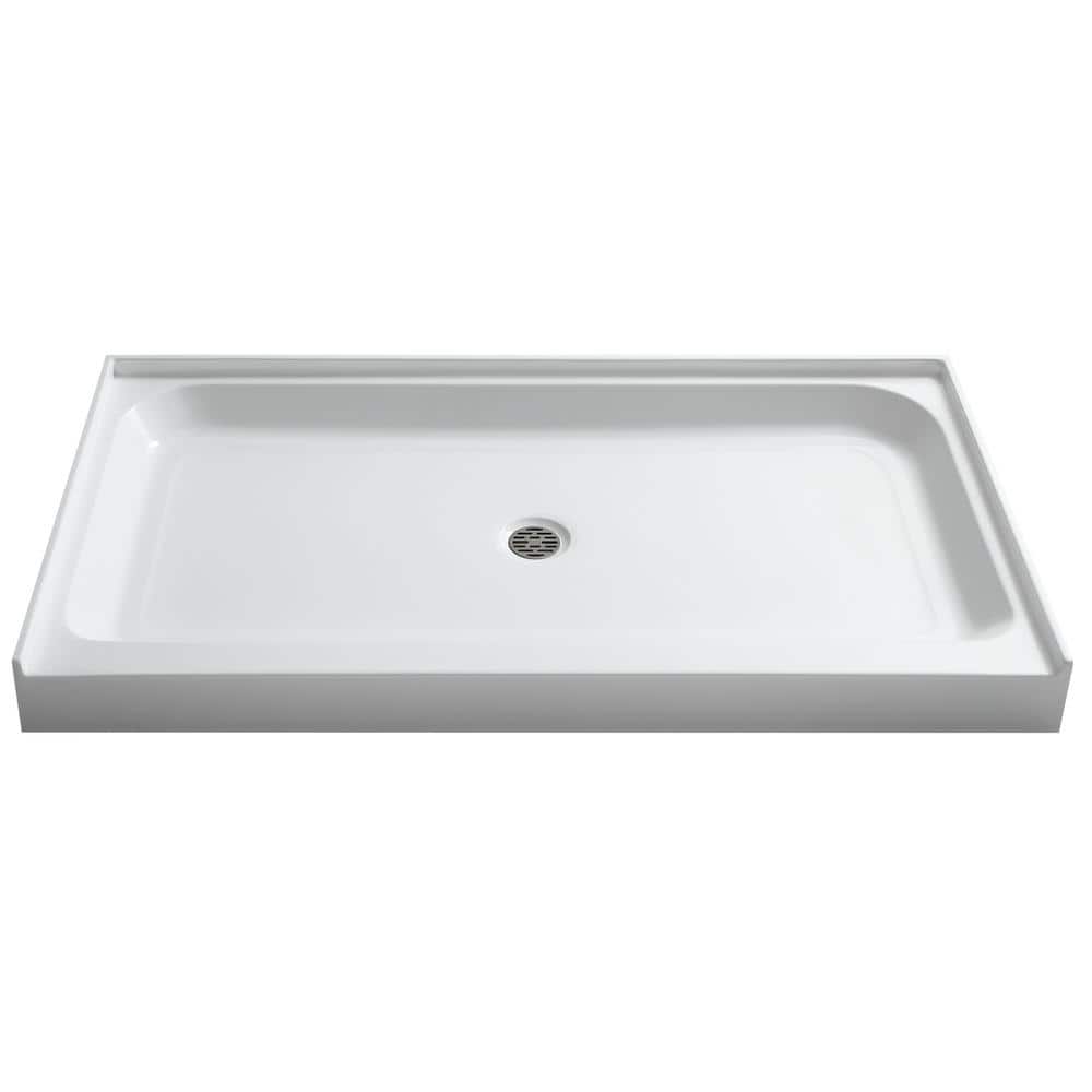 Tiers Base Series 36 in. L x 60 in. W Alcove Shower Shower Pan Base with Ce