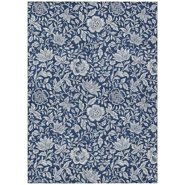Chantille Machine Washable Indoor/Outdoor Abstract ACN2572 Navy 3 ft. x 4 ft. Area Rug