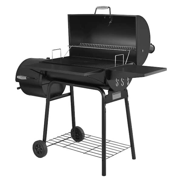 Royal Gourmet Charcoal Grill in Black with Offset Smoker and Side CC1830S - The Home