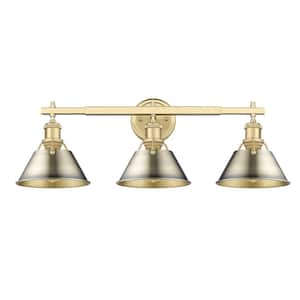 Orwell 27.25 in. 3-Light Brushed Champagne Bronze and Aged Brass Vanity Light