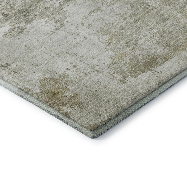 Mayfield Premium Machine Washable Abstract AMF1766 Taupe 8 ft. x 10 ft. Area Rug