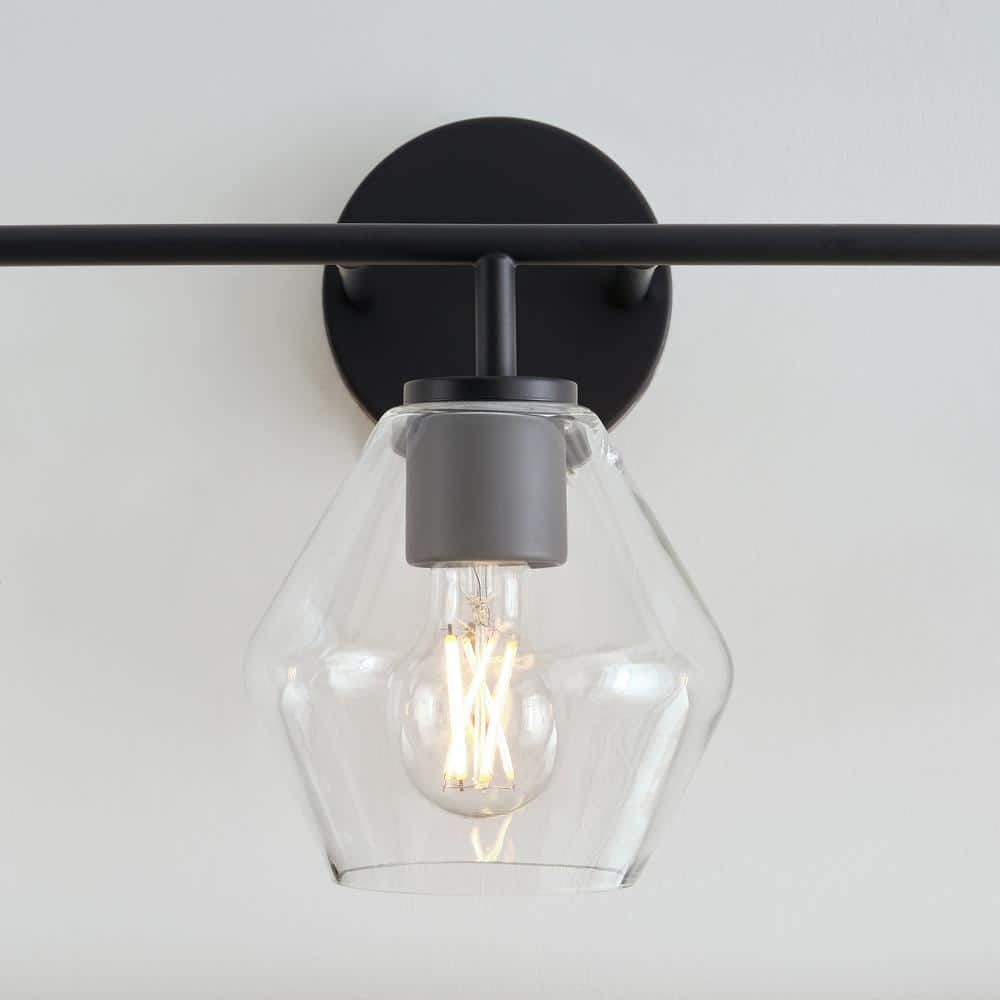 Midnight Black Steel 3-Light Dimmable Vanity Light