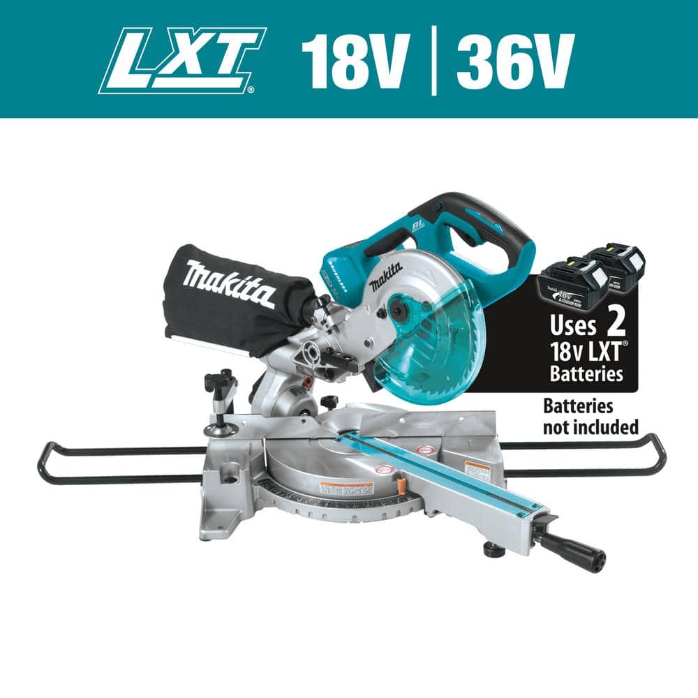 Makita 18V X2 LXT Lithium-Ion 1/2 in. Brushless Cordless 7-1/2 in. Dual  Slide Compound Miter Saw (Tool-Only) XSL02Z - The Home Depot