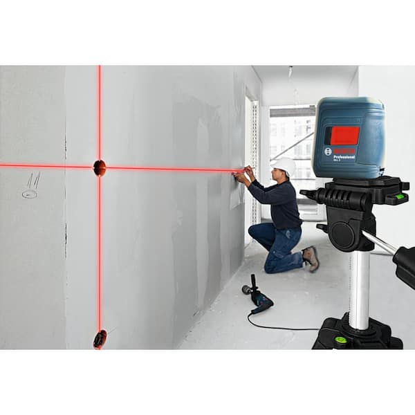 30 ft. Cross Line Laser Level Self Leveling with 360 Degree Flexible  Mounting Device and Carrying Pouch