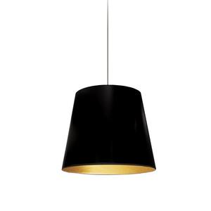 Oversized Drum 1-Light Black Pendant with Fabric Shade