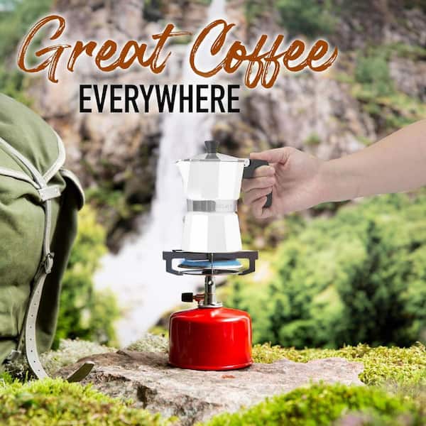 Zulay Kitchen 3-Cup Premium Moka Pot Stovetop Espresso Maker-White