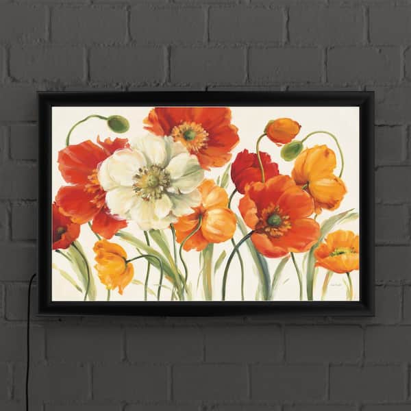 Poppy Field Flowers FLORAL  Canvas Print Framed Photo Picture Wall Artwork WA 