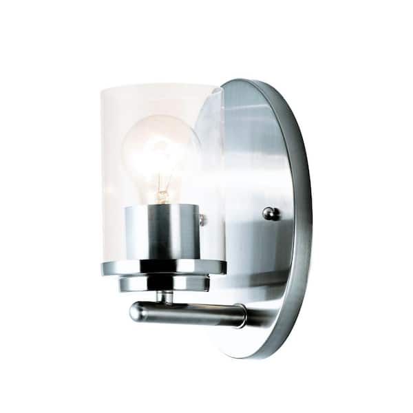 Corona 4.5 in. 1-Light Chrome Wall Sconce Vanity Light