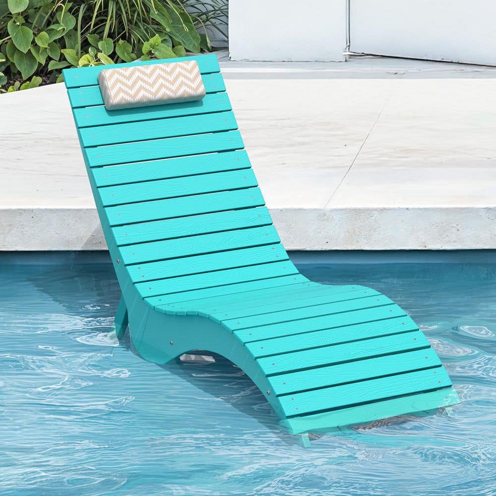 Salina Premium Recycled Plastic Blue Outdoor Chaise Lounges Ply Patio Lounge Chair with Headrest and Weighted Sandbag price history on PriceWatchPro