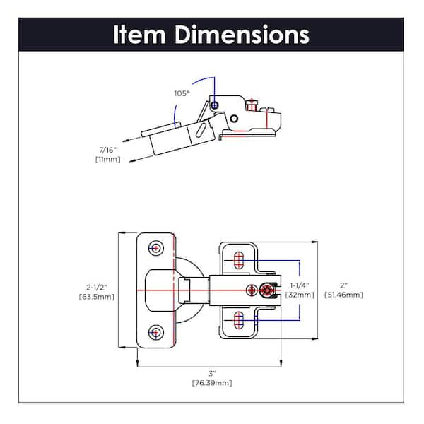 Euroframe 1/2 in. Polished Nickel Overlay Face Frame Self-Close Concealed Hinge Euroframe 1/2 in. Polished Nickel Overlay Face Frame Self-Close Concealed Hinge