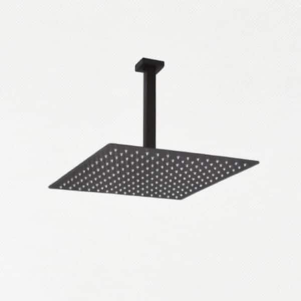 Unbranded 1-Spray Patterns with 1.8 GPM 7 in. Wall Mount Rain Fixed Shower Head in Matte Black