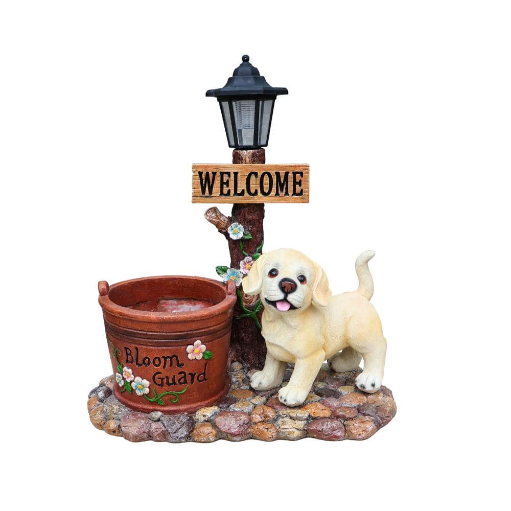 Resin Labrador Puppy-Shaped Planter Statue with Solar LED Light for Patio, Garden, Backyard price history on PriceWatchPro