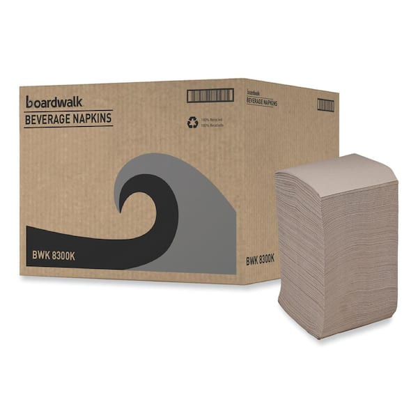 Beverage Napkins, 1-Ply, 9.5