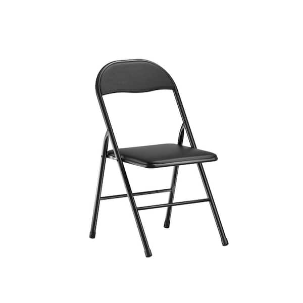 VECELO 4 Pack Padded Folding Chairs, Metal Portable Stackable