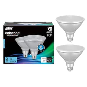 90-Watt Equivalent PAR38 Dimmable CEC Title 20 Outdoor 90 E26 Medium Flood LED Light Bulb, Bright White 3000K (2-Pack)