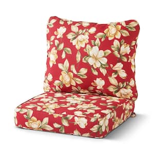 24 in. x 24 in. 2-Piece Deep Seating Outdoor Lounge Chair Cushion Set in Roma Floral