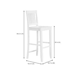 30 in. Scottsbury White Wood Bar Stools with Slat Back (Set of 2) (19.14 in. W x 44.52 in. H)