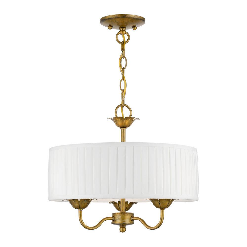 Antique Gold Leaf Mini Drum Pendant Light