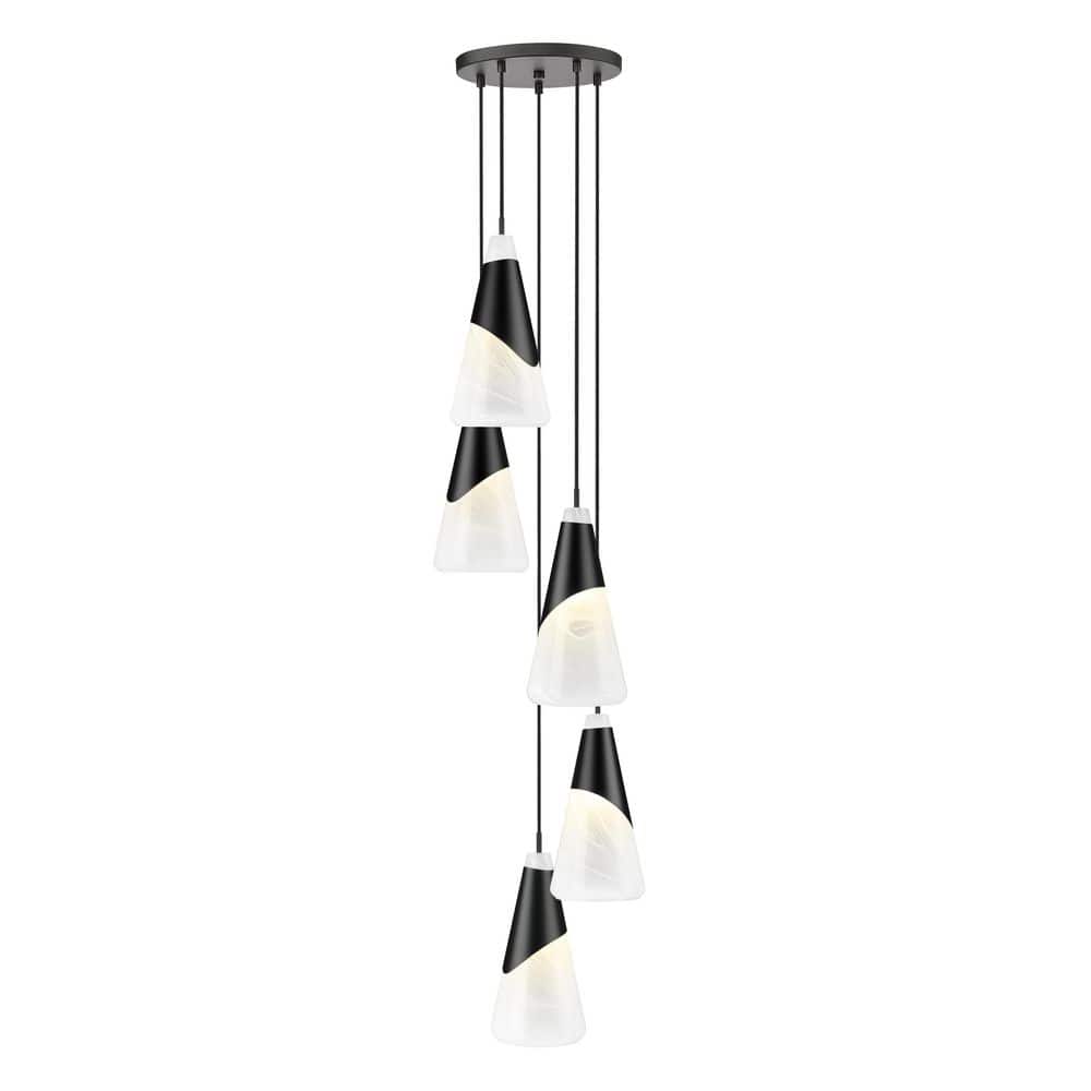 Aimie 5 light Matte Black Chandelier for Indoor Use with No Bulbs Included price history on PriceWatchPro