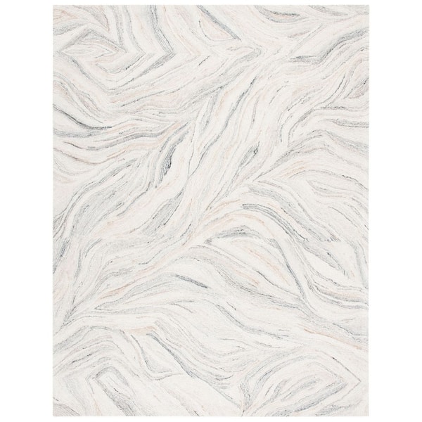 Metro 10 ft. x 14 ft. Ivory/Gray Arbor Swirl Area Rug