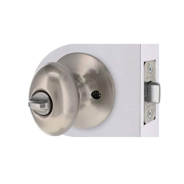 Defiant Oval Satin Nickel Bed/Bath Door Knob 32TYLX210B - The Home Depot