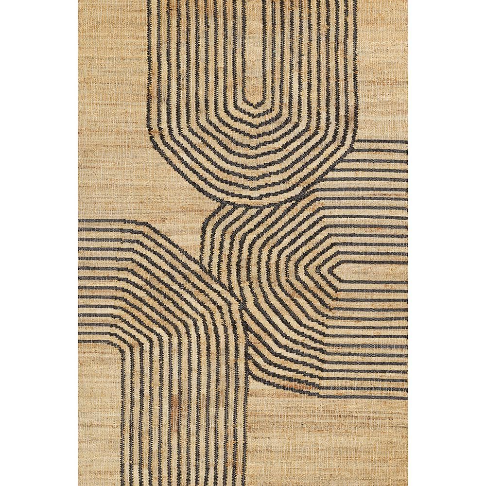 Tempaper Abstract Arches Natural and Black 5 ft. x 8 ft. Handwoven Jute ...