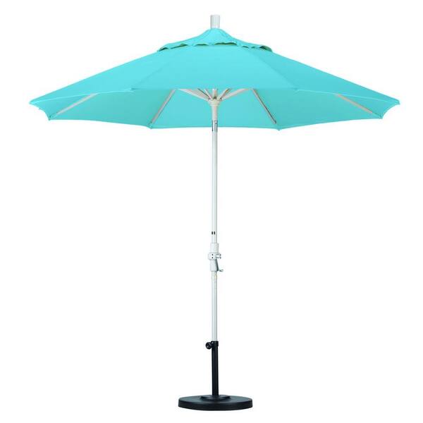 California Umbrella 9 ft. Aluminum Collar Tilt Patio Umbrella in Capri Pacifica