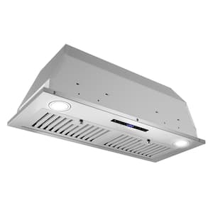 30 in. Insert Range Hood with Soft Touch Controls, 3-Speed Fan, LED Lights and Permanent Filters in Stainless Steel