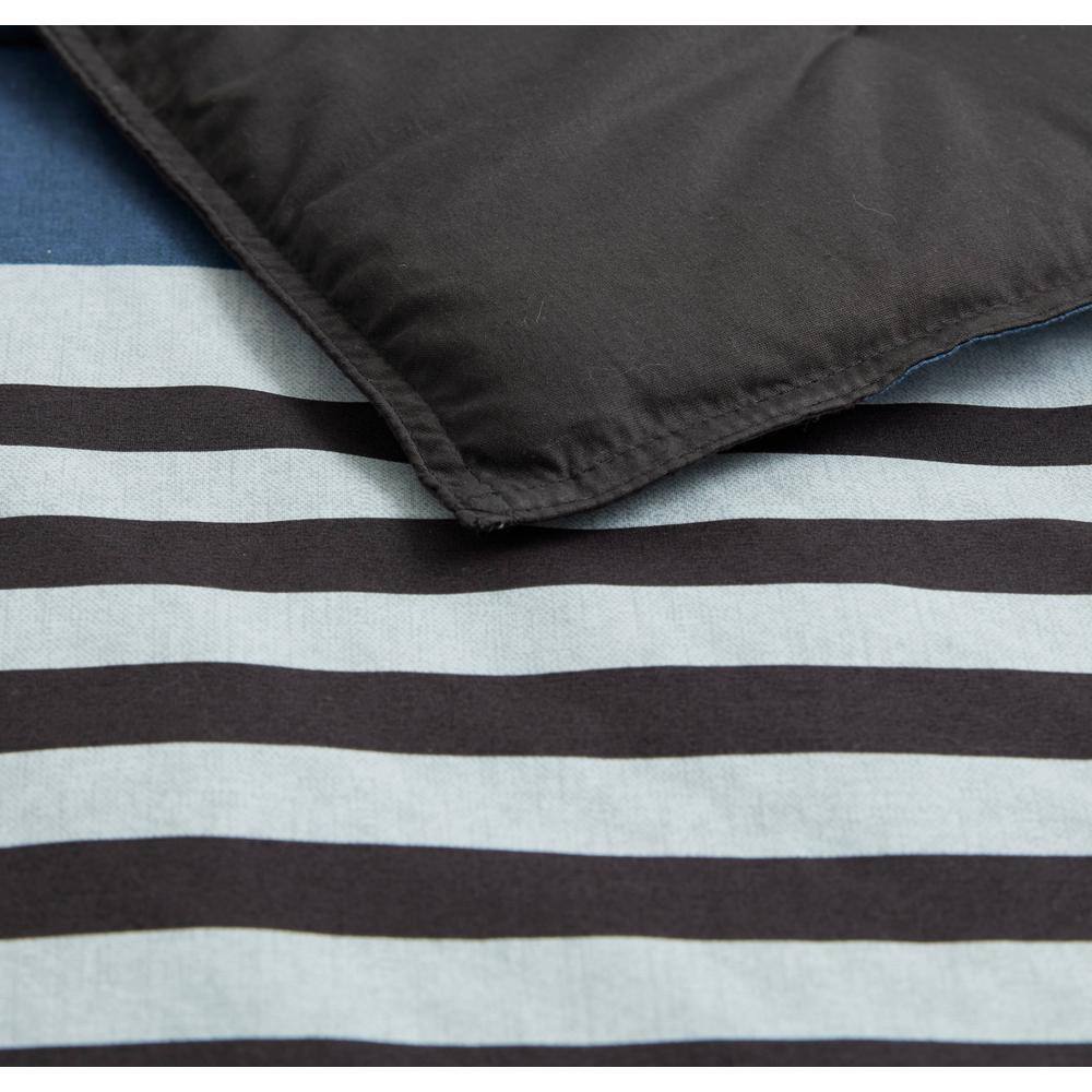 Nautica Charcoal and Navy Cotton Full/Queen Duvet Set