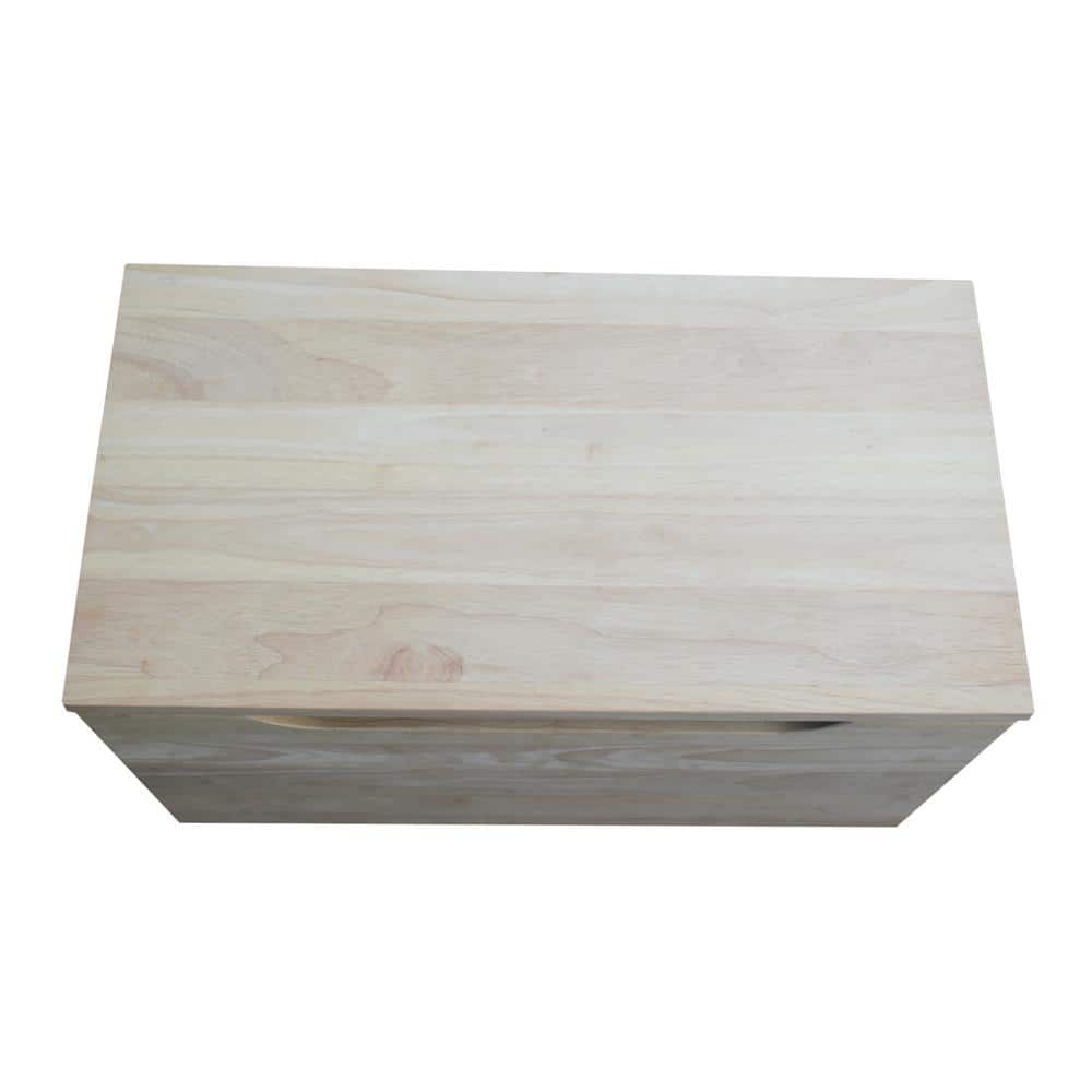 Unfinished Solid Wood Kids Toy Storage Bench 22"